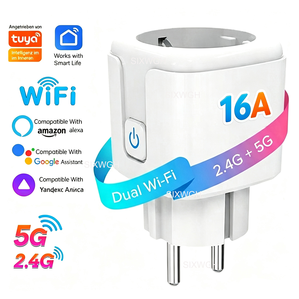 Timer Dual Outlet - Tuya WiFi Dual-Band 2.4G&5G 16A Smart